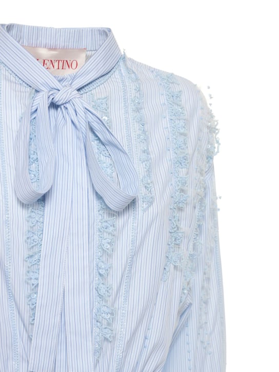 Valentino: Vestito in popeline di cotone con ricami - Multicolore - women_1 | Luisa Via Roma