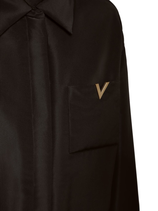 Valentino: Giacca oversize imbottita in faille di seta - Nero - women_1 | Luisa Via Roma