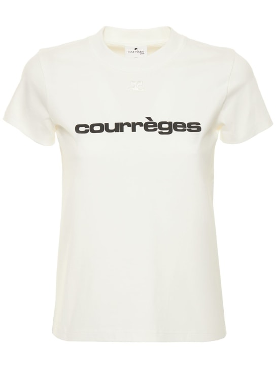 Courreges: 코튼 저지 티셔츠 - women_0 | Luisa Via Roma