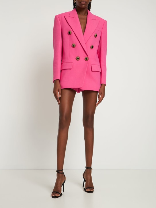 Alexandre Vauthier: Veste oversize en laine à double boutonnage - Rose/Fuchsia - women_1 | Luisa Via Roma