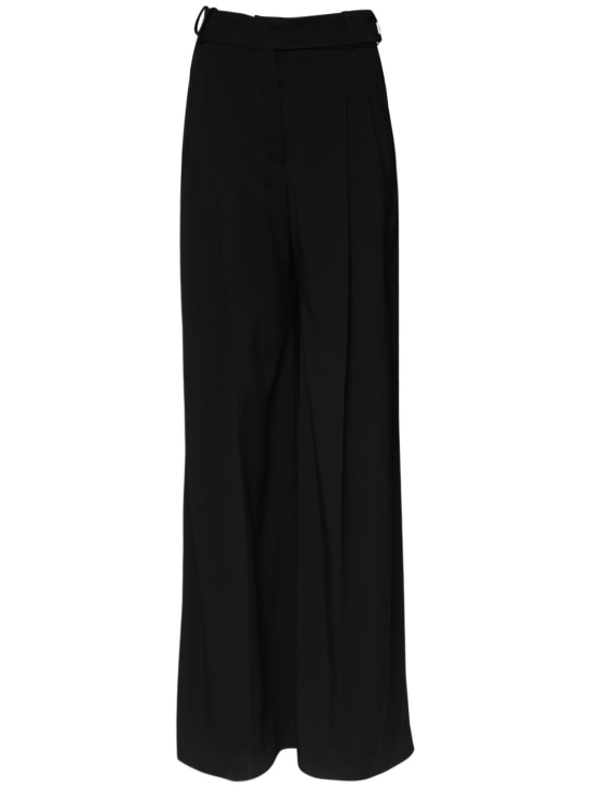 Alexandre Vauthier: Wide tech cady high rise pants - Black - women_0 | Luisa Via Roma