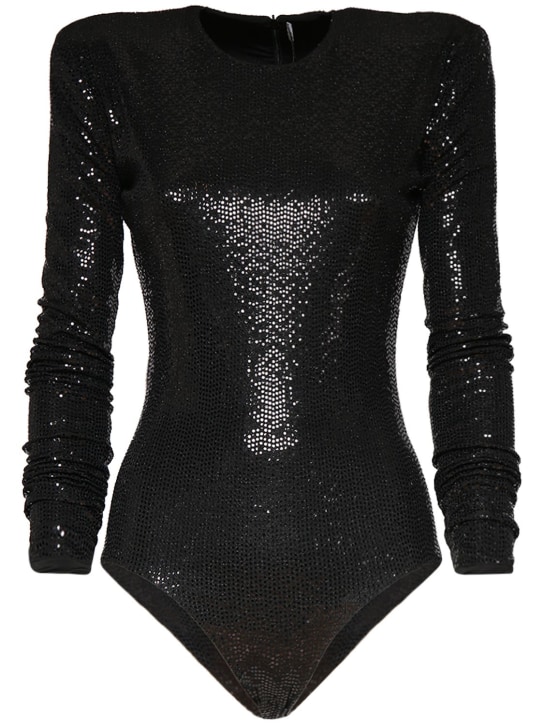Alexandre Vauthier: Body in jersey stretch con paillettes - women_0 | Luisa Via Roma