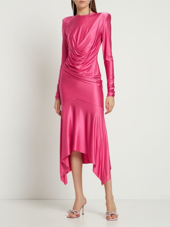 Asymmetric viscose jersey midi dress - Thumbnail 2