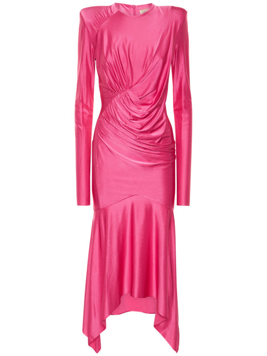 Asymmetric viscose jersey midi dress - Thumbnail 1