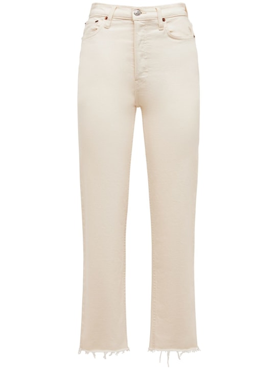 RE/DONE: 70S Stove pipe straight jeans - Ivory - women_0 | Luisa Via Roma