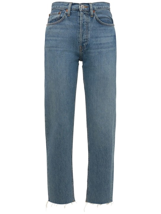 70s high-rise straight jeans in blue - Re Done