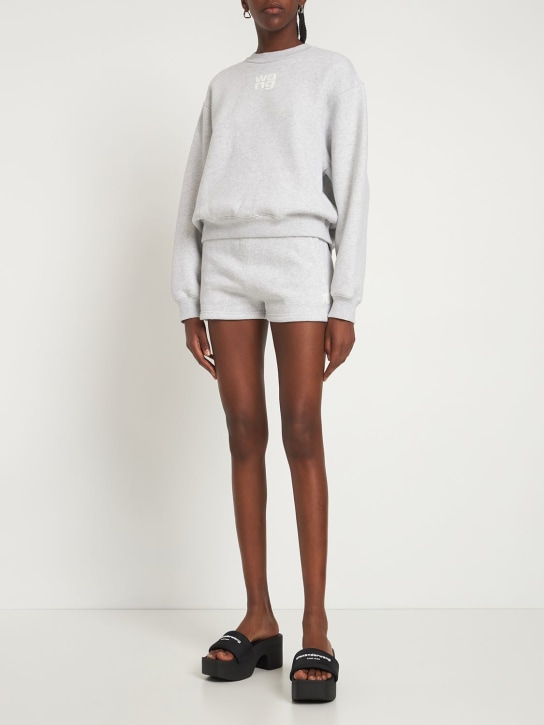 Alexander Wang: Essential logo cotton jersey sweatshirt - Grey - women_1 | Luisa Via Roma