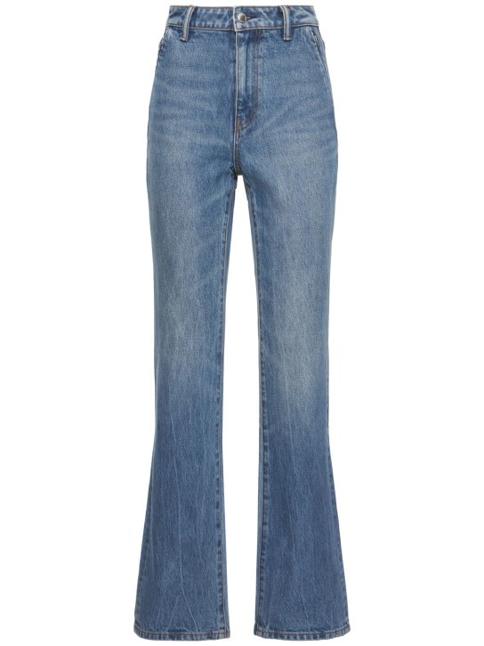Alexander Wang: High-rise slim stacked denim jeans - women_0 | Luisa Via Roma