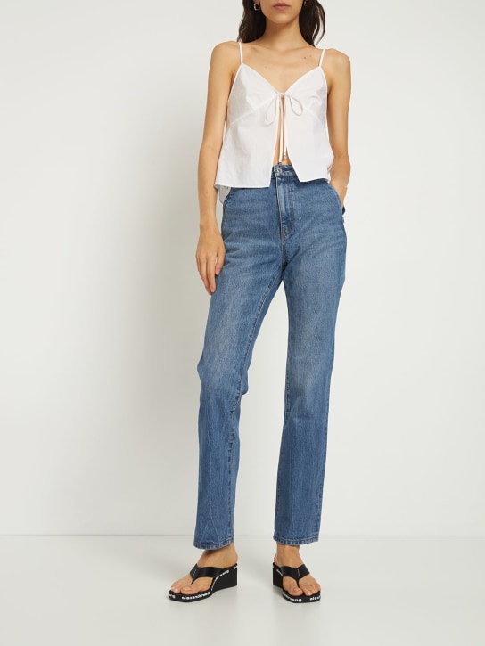 Alexander Wang: High-rise slim stacked denim jeans - women_1 | Luisa Via Roma