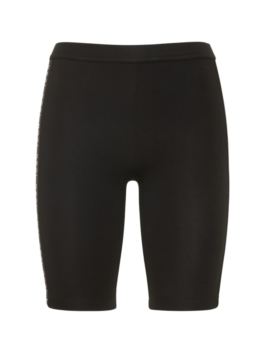 Dsquared2: Logo tape cotton stretch cycling shorts - Black - women_0 | Luisa Via Roma