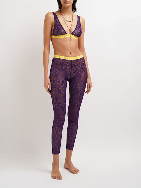 Dsquared2: DREIECKS-BH MIT LOGOSTREIFEN - Lila - women_1 | Luisa Via Roma