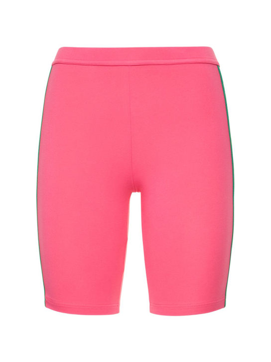 Dsquared2: Cotton stretch logo tape cycling shorts - Fuchsia - women_0 | Luisa Via Roma