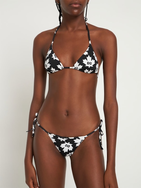Dsquared2: Maple logo bikini bottom - Black/White - women_1 | Luisa Via Roma