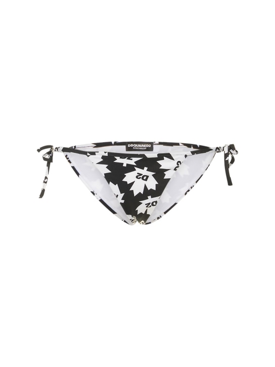 Dsquared2: Maple logo bikini bottom - Black/White - women_0 | Luisa Via Roma