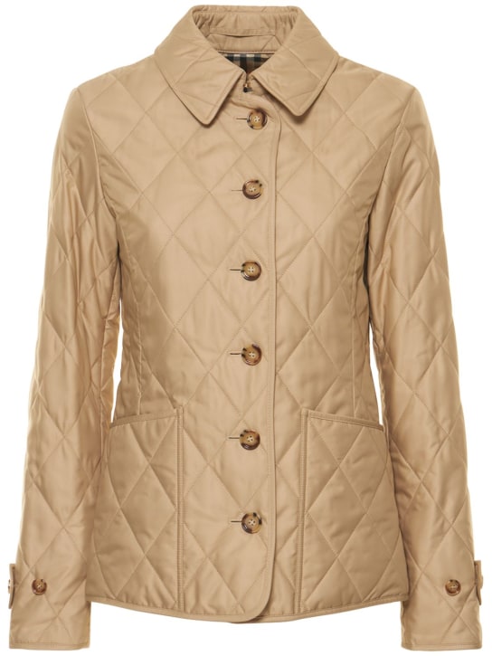 Burberry: Fernleigh quilted short jacket - Beige - women_0 | Luisa Via Roma