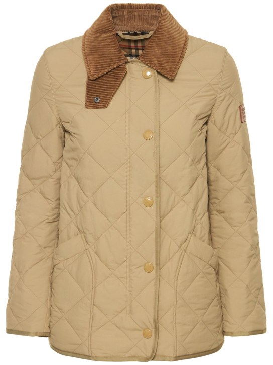 Burberry: Cotswold quilted nylon jacket - Beige - women_0 | Luisa Via Roma