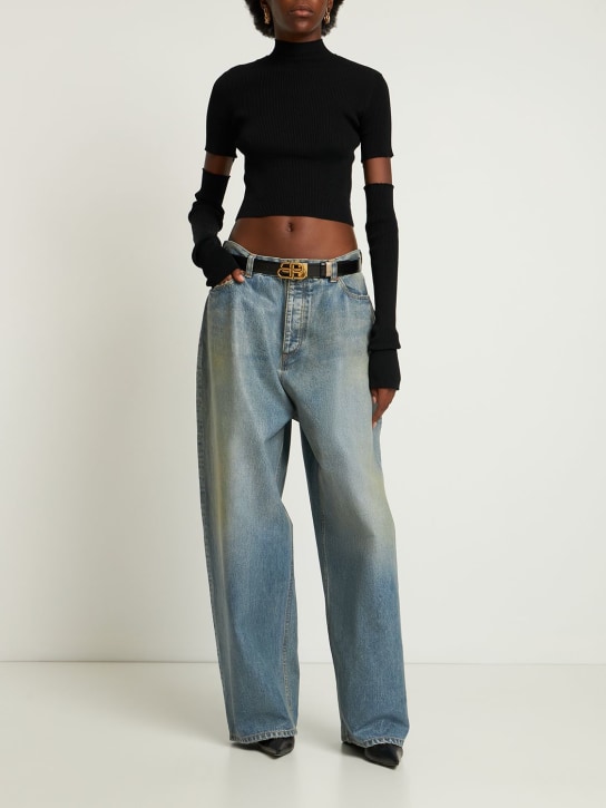 Balenciaga: Cotton denim jeans - True Blue - women_1 | Luisa Via Roma