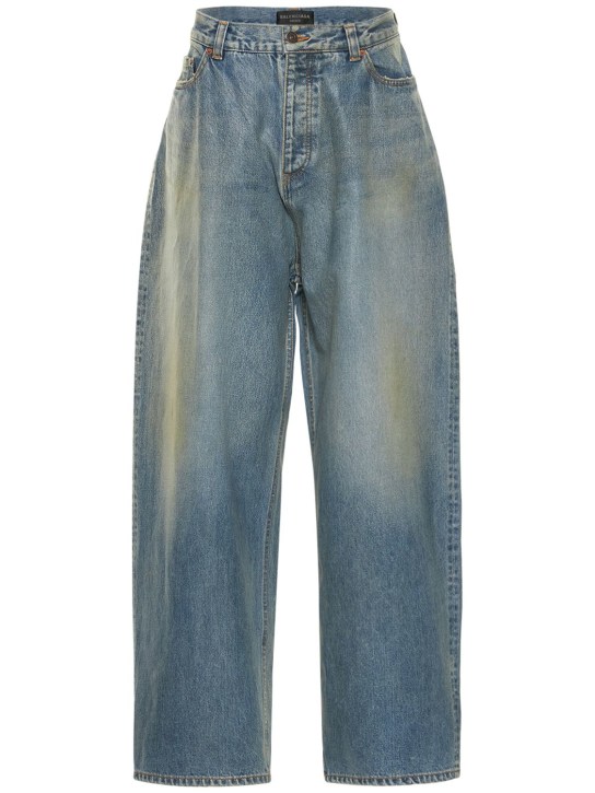 Balenciaga: Jeans de denim de algodón - True Blue - women_0 | Luisa Via Roma