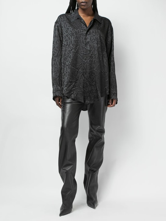 Balenciaga: Minimal シルクシャツ - ブラック - women_1 | Luisa Via Roma