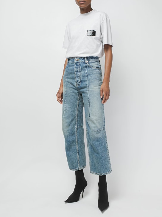 Balenciaga: Jeans in denim organico giapponese - Blu - women_1 | Luisa Via Roma