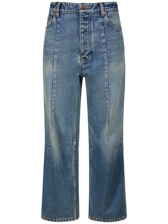 Balenciaga: Organic Japanese denim jeans - True Blue - women_0 | Luisa Via Roma