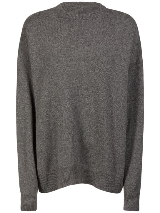 Balenciaga: Cashmere crewneck sweater - Antrasit - women_0 | Luisa Via Roma