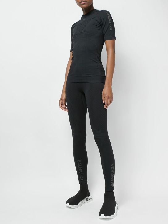 Balenciaga: Spandex leggings - Black - women_1 | Luisa Via Roma