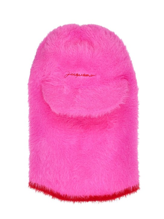 Jacquemus: La Cagoule Casquette plush balaclava hat - Pink - women_0 | Luisa Via Roma