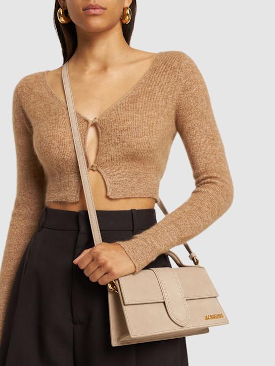 Jacquemus: Le Grand Bambino nubuk top handle bag - women_1 | Luisa Via Roma