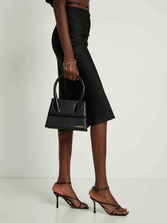Jacquemus: Le Grand Chiquito leather top handle bag - Black - women_1 | Luisa Via Roma