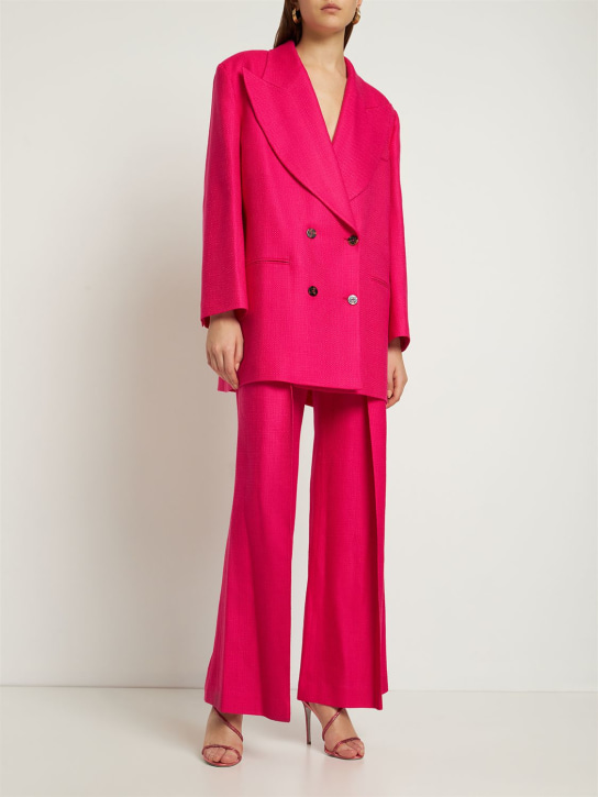 Giuseppe Di Morabito: Textured wool oversize blazer - Pink - women_1 | Luisa Via Roma
