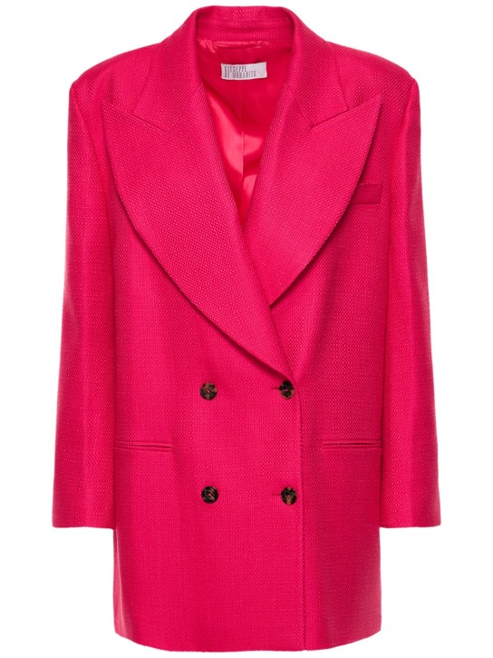 Giuseppe Di Morabito: Textured wool oversize blazer - Pink - women_0 | Luisa Via Roma