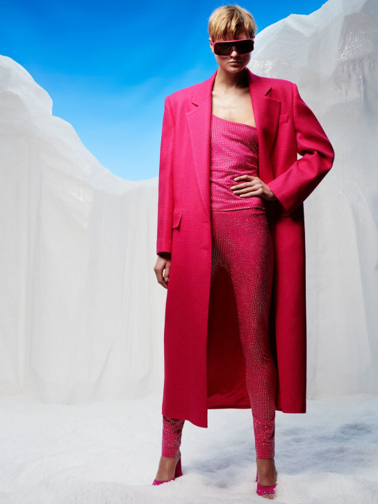 Giuseppe Di Morabito: テクスチャードウールコート - ピンク - women_1 | Luisa Via Roma