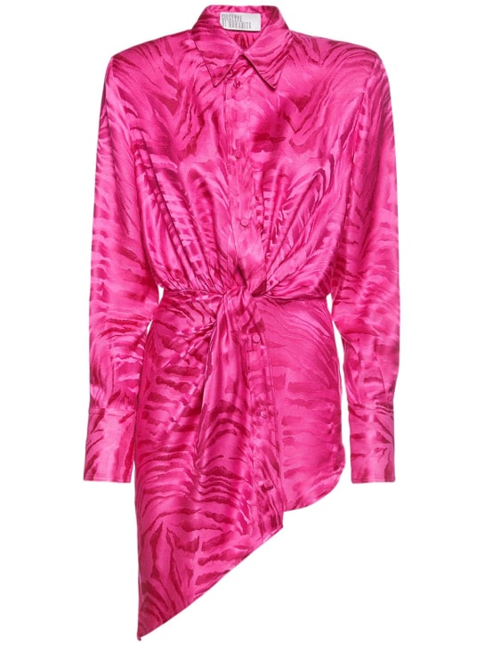 Giuseppe Di Morabito: Robe courte en jacquard de viscose - Rose - women_0 | Luisa Via Roma