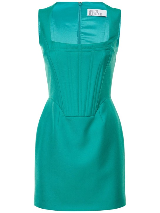 Giuseppe Di Morabito: Lightweight wool mini dress - Green - women_0 | Luisa Via Roma