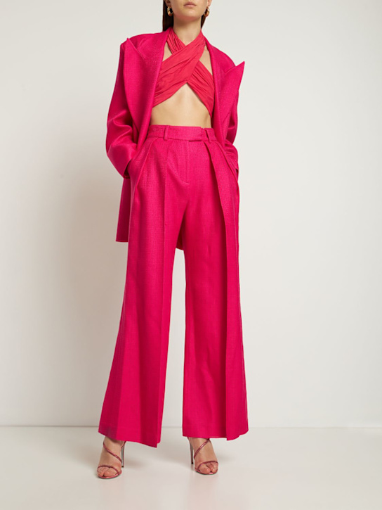 Giuseppe Di Morabito: Crop top en crêpe de chine - Rose - women_1 | Luisa Via Roma