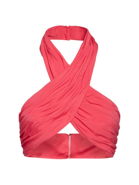 Giuseppe Di Morabito: Crop top en crêpe de chine - Rose - women_0 | Luisa Via Roma