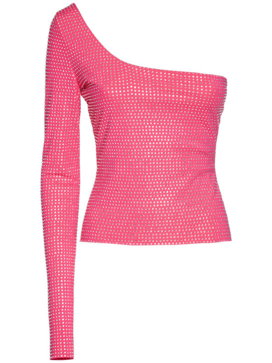 Giuseppe Di Morabito: Haut en lycra stretch embelli - Rose - women_0 | Luisa Via Roma