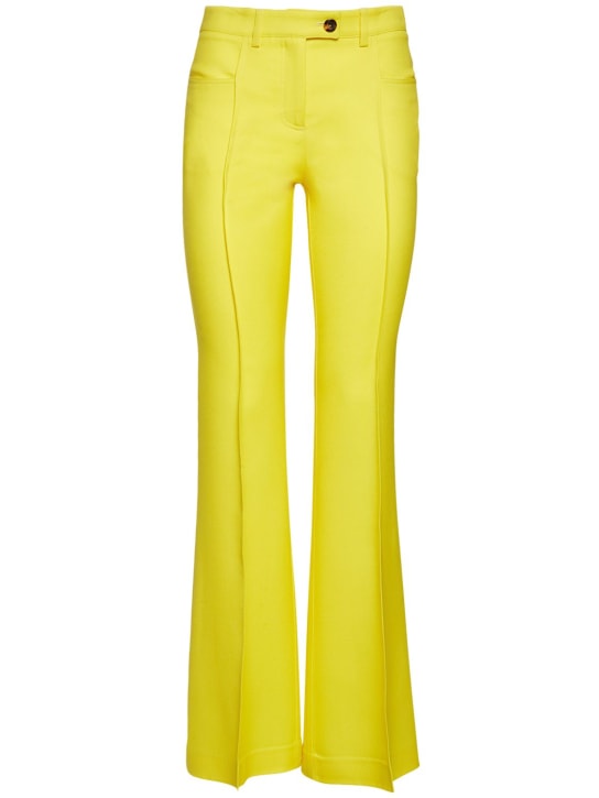Giuseppe Di Morabito: Pantaloni svasati leggeri in lana - Giallo - women_0 | Luisa Via Roma
