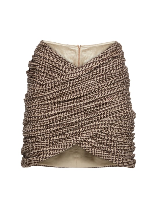 Giuseppe Di Morabito: Prince of Wales wool mini skirt - Brown/Multi - women_0 | Luisa Via Roma