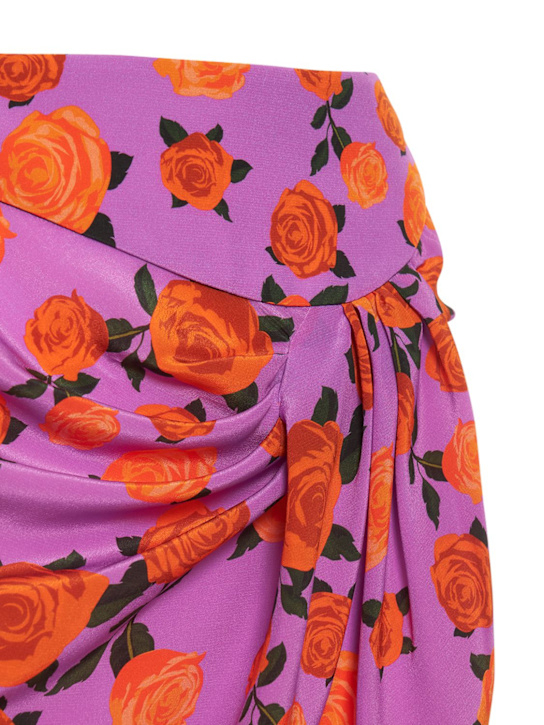 Giuseppe Di Morabito: 프린트 실크 크레프드신 미니 스커트 - Purple/Multi - women_1 | Luisa Via Roma