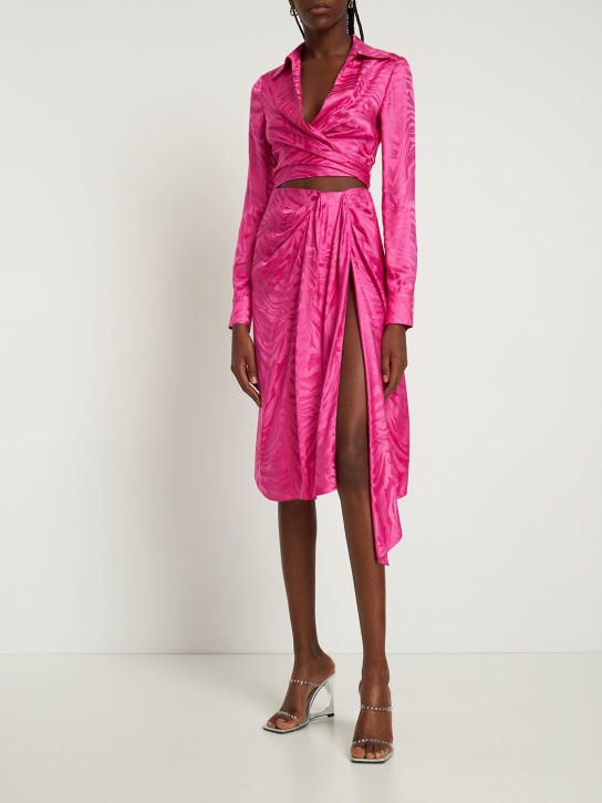 Giuseppe Di Morabito: 粘胶纤维提花迷你短裙 - 粉色 - women_1 | Luisa Via Roma