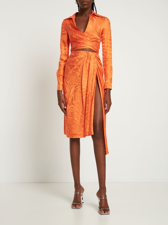 Giuseppe Di Morabito: Falda mini de viscosa jacquard - Naranja - women_1 | Luisa Via Roma