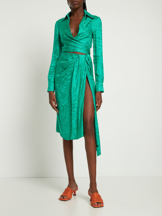 Giuseppe Di Morabito: MINIROCK AUS VISKOSEJACQUARD - Grün - women_1 | Luisa Via Roma