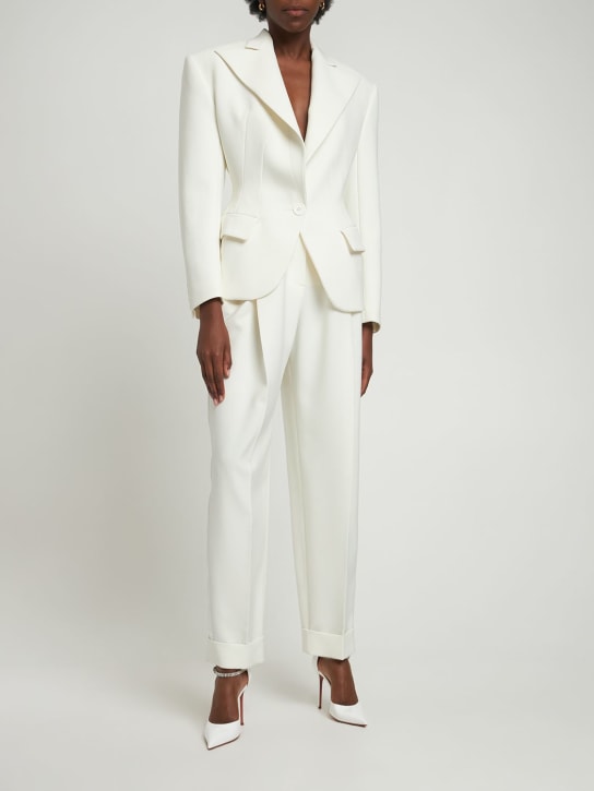 Single breast fitted cady smoking jacket - Thumbnail 2