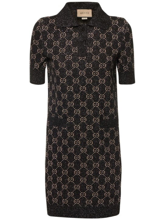 Gucci: Cotton blend dress - Black/Beige - women_0 | Luisa Via Roma