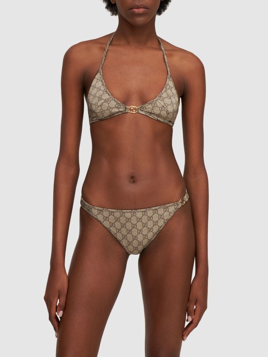 Gucci: Sparkling jersey bikini - Bej - women_1 | Luisa Via Roma