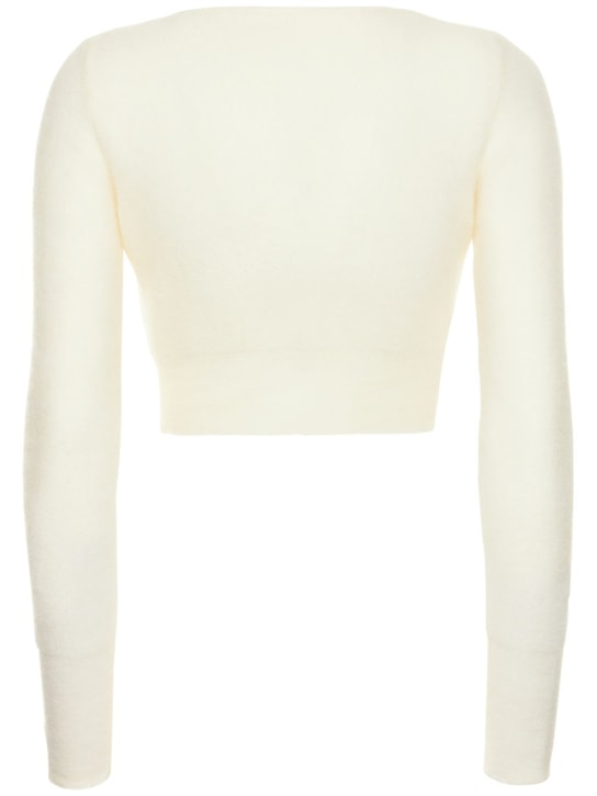 Jacquemus: Le Cardigan Alzou马海毛混纺开衫 - 米白色 - women_5 | Luisa Via Roma