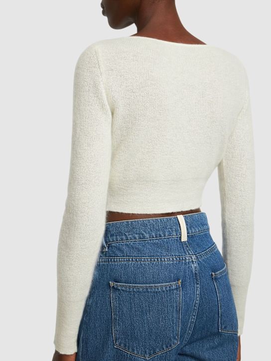 Jacquemus: Le Cardigan Alzou马海毛混纺开衫 - 米白色 - women_2 | Luisa Via Roma