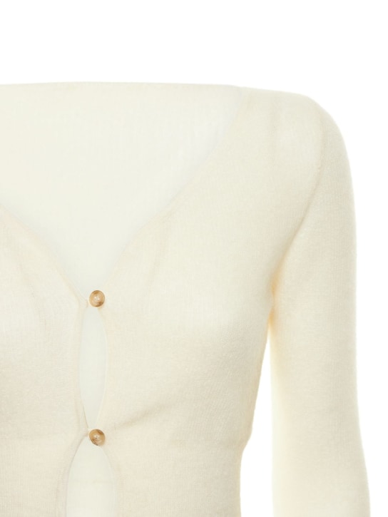 Jacquemus: Le Cardigan Alzou马海毛混纺开衫 - 米白色 - women_3 | Luisa Via Roma